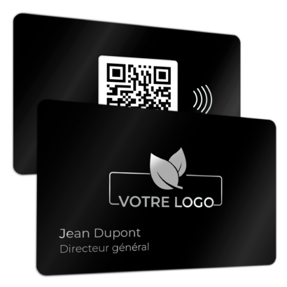 Carte métallique personnalisable anthracite (laser) - carte de visite numérique NFC