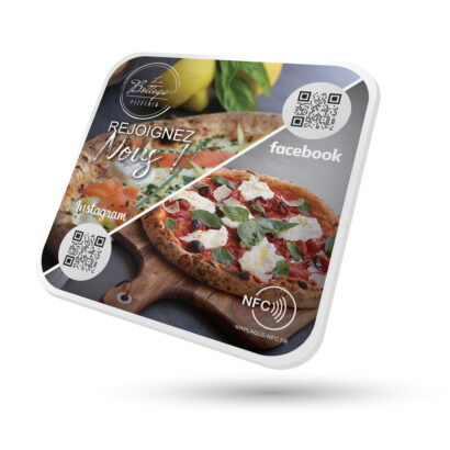 Plaque NFC Duo Facebook/Instagram Personnalisée