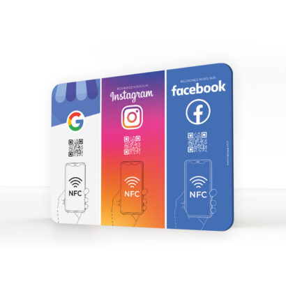 Plaque NFC Trio Google/Instagram/Facebook